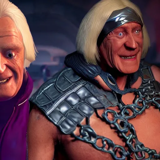 Image similar to jimmy savile as mortal kombat 1 1 game character goro, unreal engine, goro, realistic,