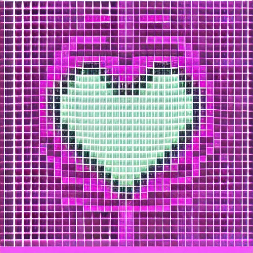 Image similar to pink heart, pixel art.