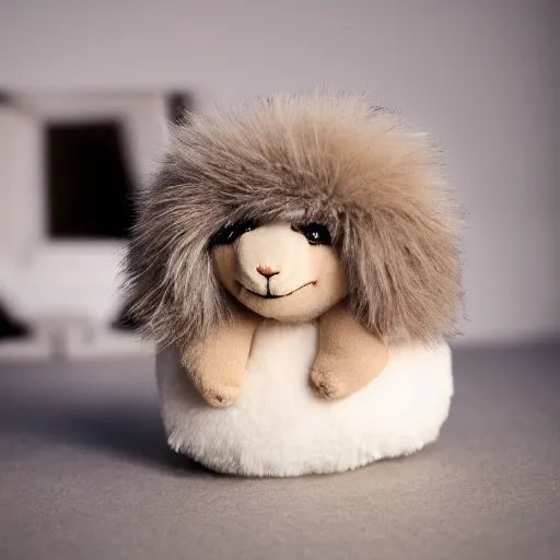 Image similar to dwayne johnson fluffy plush, Photography, Bokeh, F/22, 4k, Super-Resolution