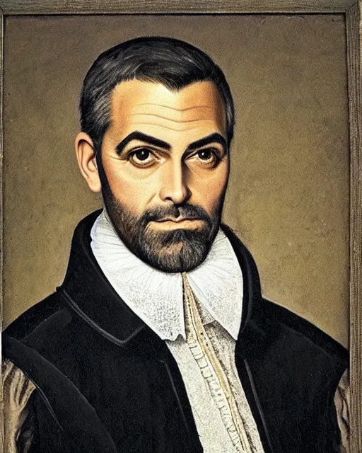 Image similar to a 1 6 0 0 s portrait of george clooney