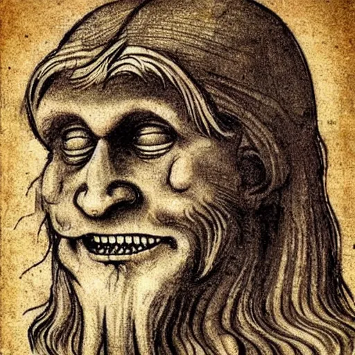 Prompt: trollface drawn by leonardo da vinci