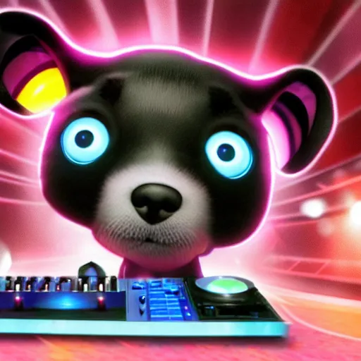 Image similar to puppy as a DJ, 8k, by Pixar