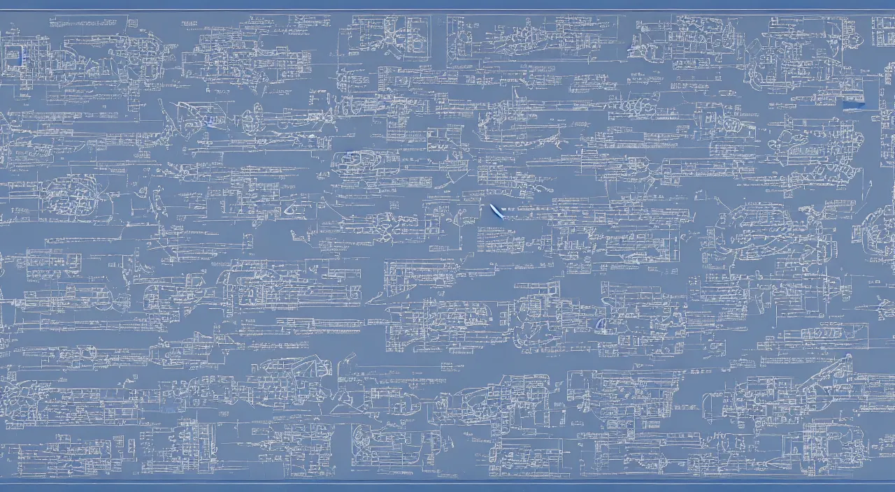 Image similar to Mobile Suit Gundam Blueprint, exploded diagrams