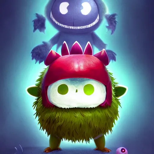 Prompt: kuriboh cute, illustration, digital art, inspired by little big planet, by greg rutkowski, sharp, masterpiece, highly detailed, photorealistic, octane render, 8 k, unreal engine 5, trending on artstation, vivid colors