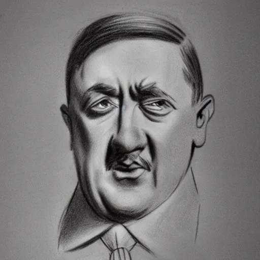 Image similar to milt kahl pencil sketch of adolf hitler