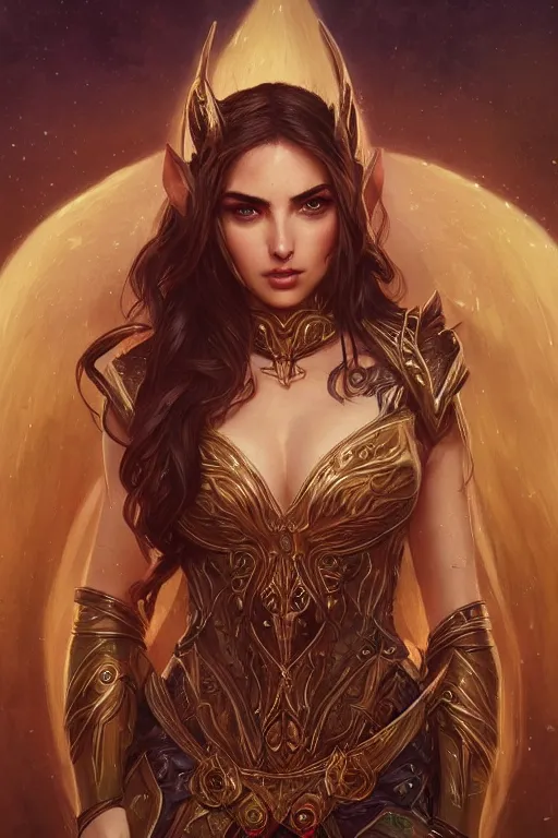 Prompt: Ana De Armas as a blood elf, world of warcraft, wow , intricate, elegant, highly detailed, digital painting, artstation, concept art, smooth, sharp focus, illustration, art by artgerm and greg rutkowski and alphonse mucha