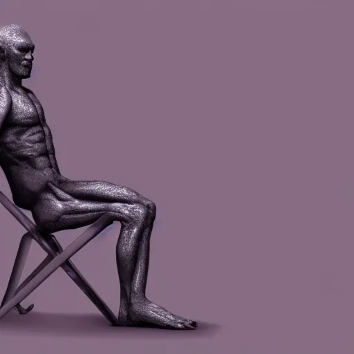 Image similar to chair with human legs instead of legs, hyperrealistic render, highly detailed, 4k, artstation