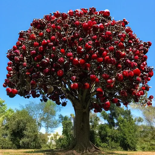 Prompt: blood pomengranate tree