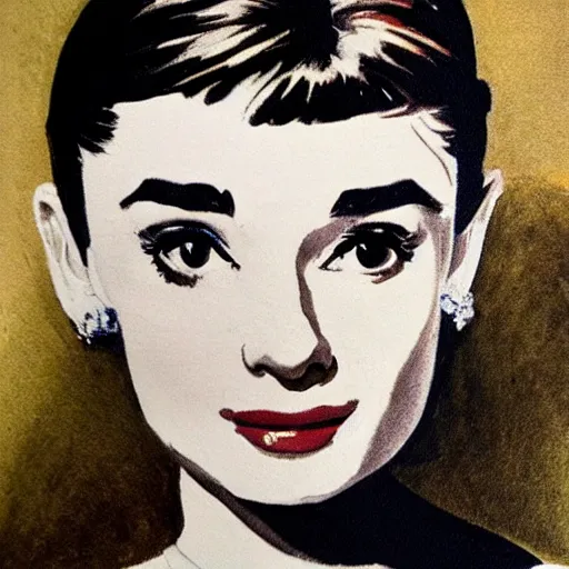 Image similar to audrey hepburn art by esther inglis