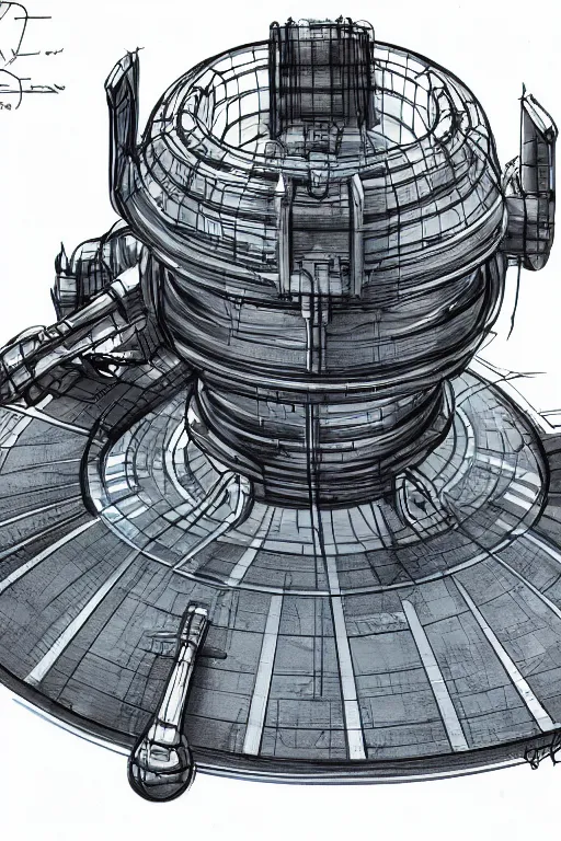 a design project of a warp drive, sketch, detailed, Stable Diffusion
