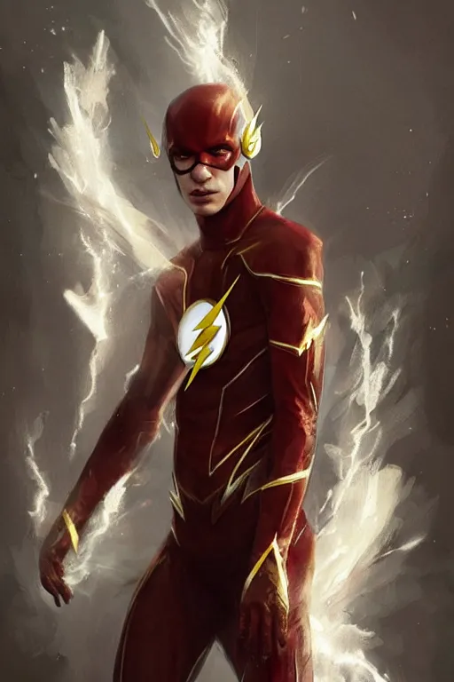 Image similar to ezra miller as flash, ethereal fantasy art by greg rutkowski