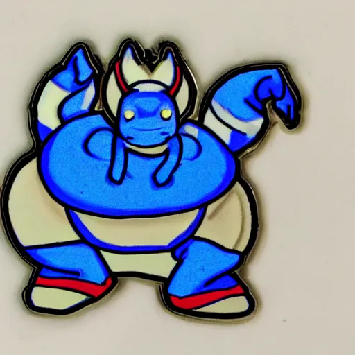 Prompt: photo of blastoise as a shrinky dink