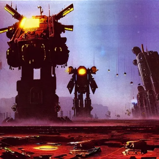 Image similar to war machines from a gate in hell, chris foss, john harris, beeple, wayne barlowe, warhammer 4 0 k