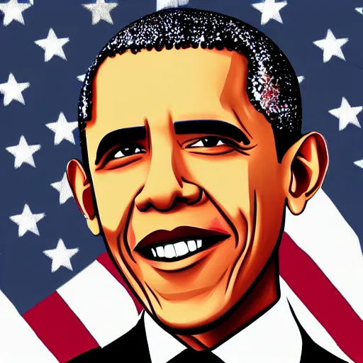 Image similar to obama in the style of goanimate