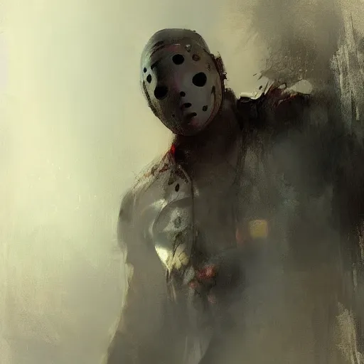 Image similar to jason friday the 1 3 th by jeremy mann