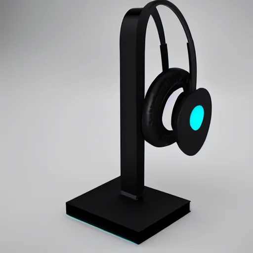 Prompt: wireless headphone stand, futuristic, techno, cyberpunk, product design, 3 d render, concept, fun, swag