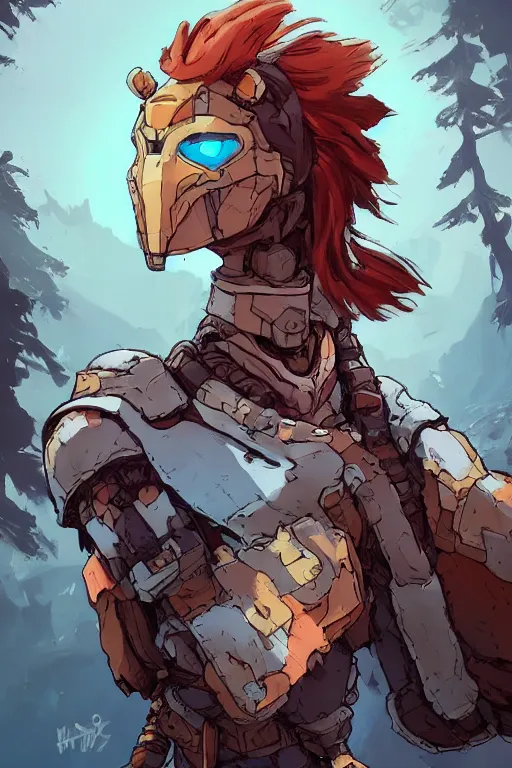 Image similar to combination suit armor aloy horizon forbidden west horizon zero dawn robot ninja mask helmet backpack tribal, art gta 5 comics, official fanart behance hd artstation by jesper ejsing, by rhads, makoto shinkai and lois van baarle, ilya kuvshinov, ossdraws radiating a glowing aura cgi rtx 2 0 2 2