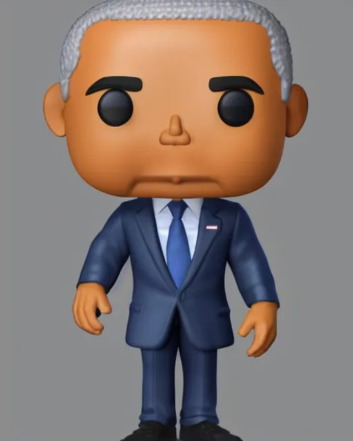 Prompt: full body 3d render of Barack Obama as a funko pop, studio lighting, white background, blender, trending on artstation, 8k, highly detailed