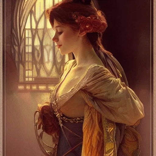 Image similar to beautiful lifelike award winning pencil illustration of lady dimitrescu trending on art station artgerm greg rutkowski alphonse mucha museum quality cinematic atmospheric