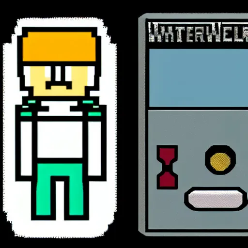 Image similar to walter white as a nintendo gameboy character, sprite