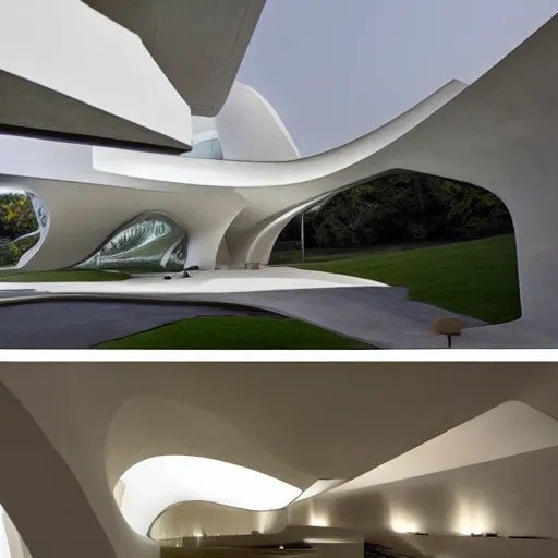 Image similar to house designed by zaha hadid