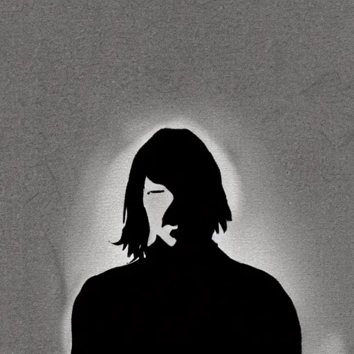 Prompt: kurt cobain drawn silhouette