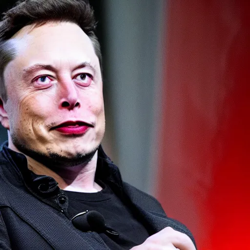 Image similar to evil serial killer satanic demon monster Elon musk