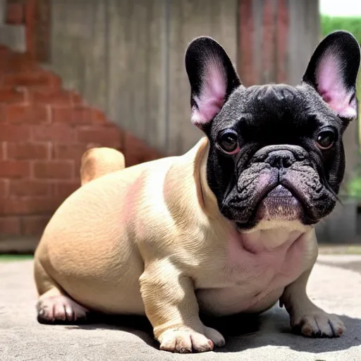 Image similar to “ an extremely obese French bulldog”