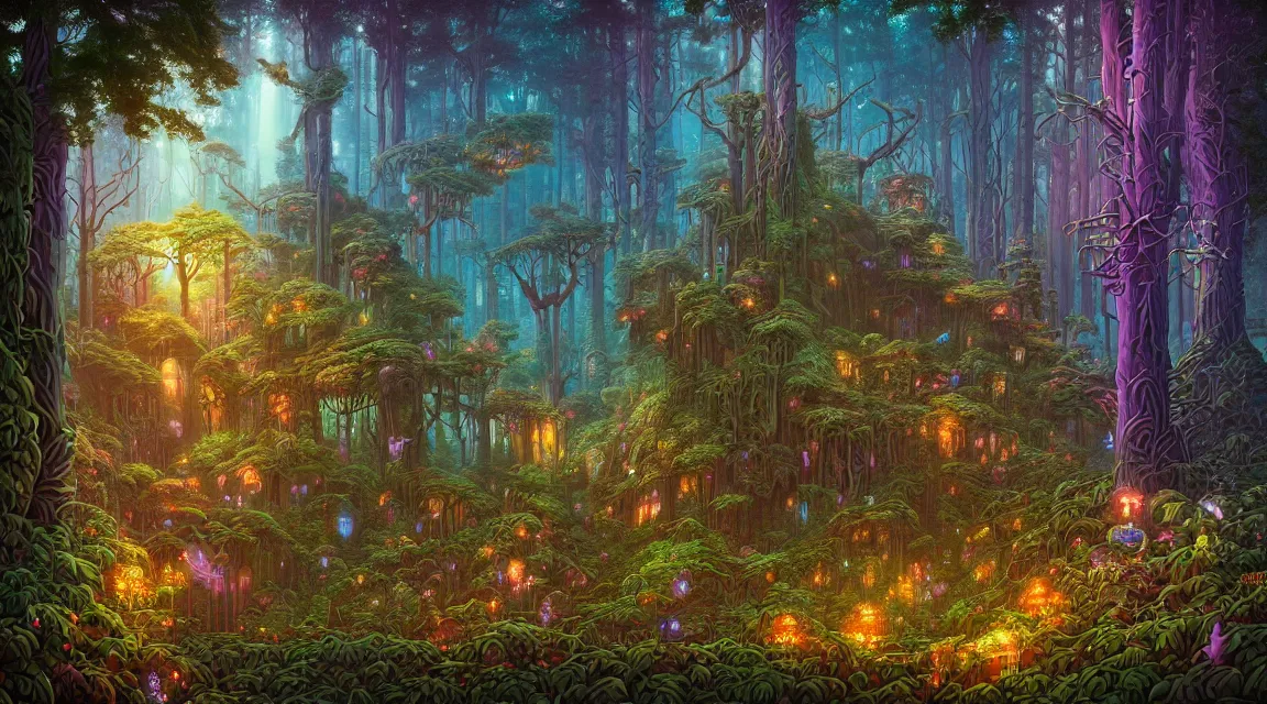 Image similar to fantasy forest. macro. dan mumford beeple. michael cheval. anato finnstark. naomi okubo.