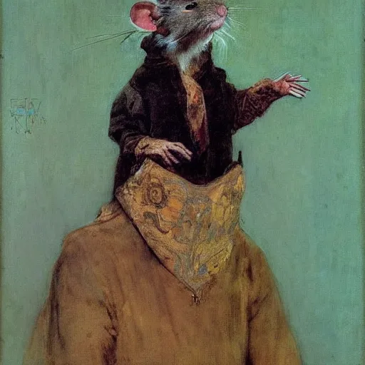 Image similar to portrait of a rat dignitary by ilya repin