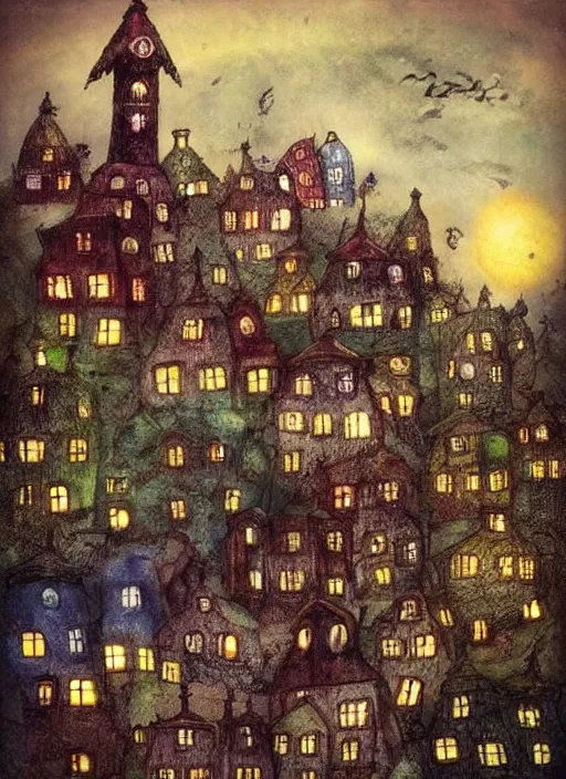 Image similar to a village by alexander jansson