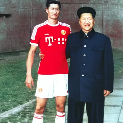 Prompt: robert lewandowski meeting mao zedong