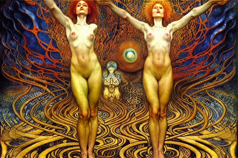 Image similar to Divine Chaos Engine by Karol Bak, Jean Delville, William Blake, Gustav Klimt, and Vincent Van Gogh, symbolist, visionary