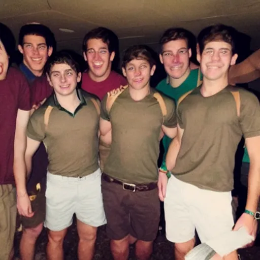 Prompt: Spartan Noble Team at a frat party,