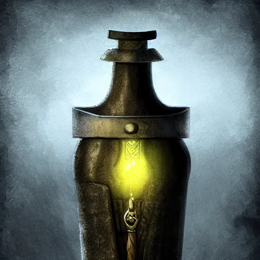 Prompt: a potion bottle, rpg, digital art, dark background, skyrim, final-fantasy