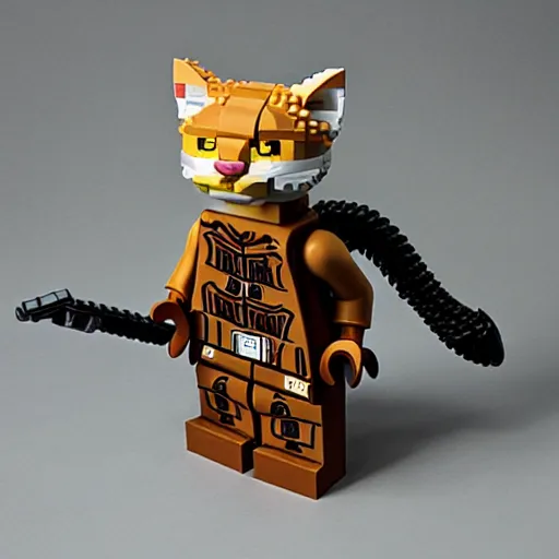 Image similar to ocelot cat side view lego set “ geoff darrow ”