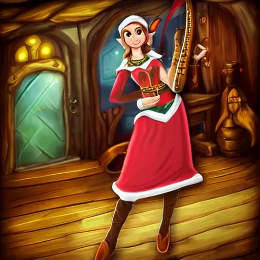 Image similar to elf bard in a tavern