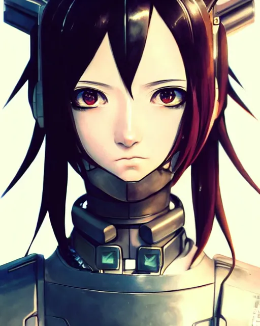 portrait Anime cyborg girl, cyberpunk, cute-fine-face,, Stable Diffusion