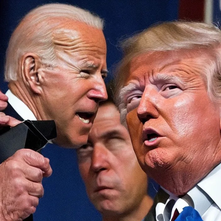 Image similar to joe biden and donald trump boxing match, detailed sharp photo