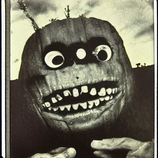 Image similar to a polaroid of the scariest monster ever depicted, 1 9 7 4