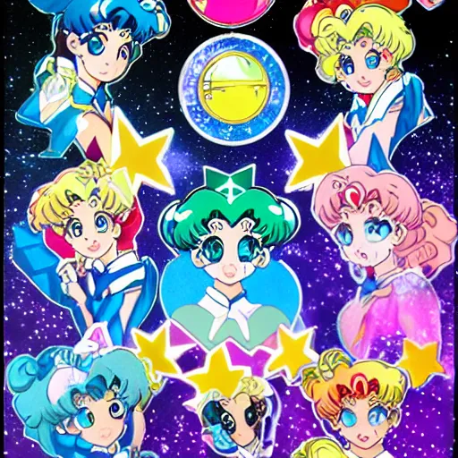 Image similar to hologram sticker club sailor moon galaxy rangers