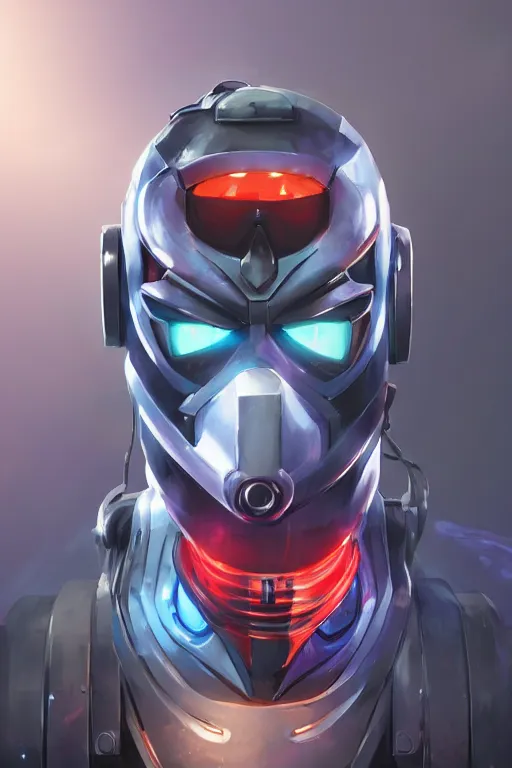 Image similar to epic mask helmet robot ninja portrait stylized as fornite style game design fanart by concept artist gervasio canda, behance hd by jesper ejsing, by rhads, makoto shinkai and lois van baarle, ilya kuvshinov, rossdraws global illumination radiating a glowing aura global illumination ray tracing hdr render in unreal engine 5