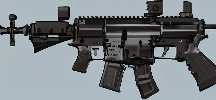 Image similar to technical sketch of an AR-15