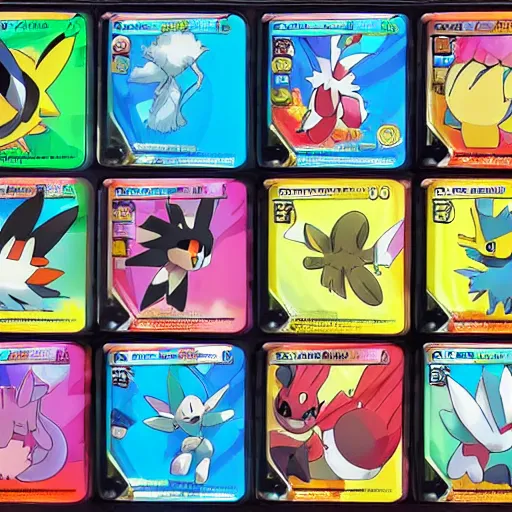 Image similar to pokemon cards with snooki, joe biden, nicki minaj, kim kardashian, osama bin laden, pokemon anime style, hd 8k image high detail, at target