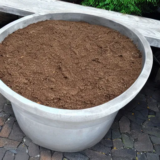 Prompt: brown tub made of dirt