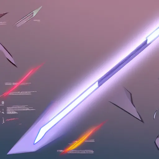 Prompt: Concept art. Energy sword. Sharp. Unique. Trending on artstation.