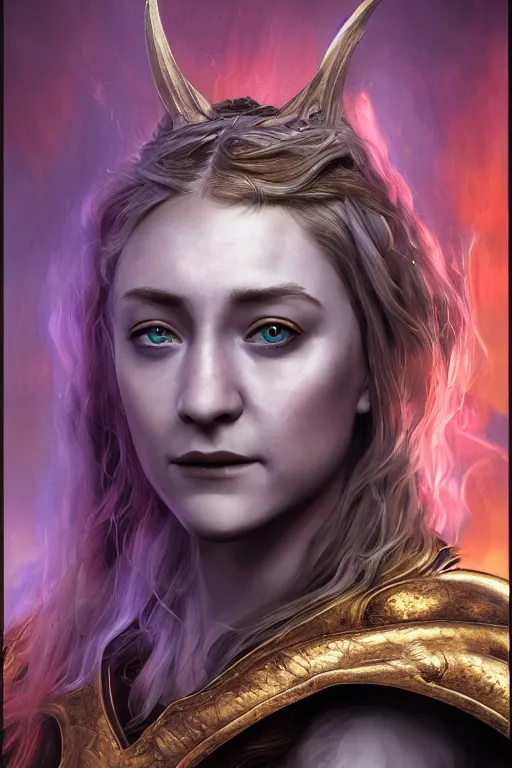 Prompt: A fantasy comic book style portrait painting of, hybrid of Saoirse Ronan, Cory Chase, as an Atlantean, Reptilian Warrior, Mystical Valkyrie, Armor, Sword, Spear, Sheild, François Boucher, Oil Painting, unreal 5, DAZ, hyper realistic, Photorealistic, octane render, Regal, Refined, Coherent, Detailed Digital Art, RPG portrait, William-Adolphe Bouguereau, Michael Cheval, Walt Disney (1937), Steampunk, golden dappled lighting, dynamic lighting, Highly Detailed, Cinematic Lighting, Unreal Engine, 8k, HD