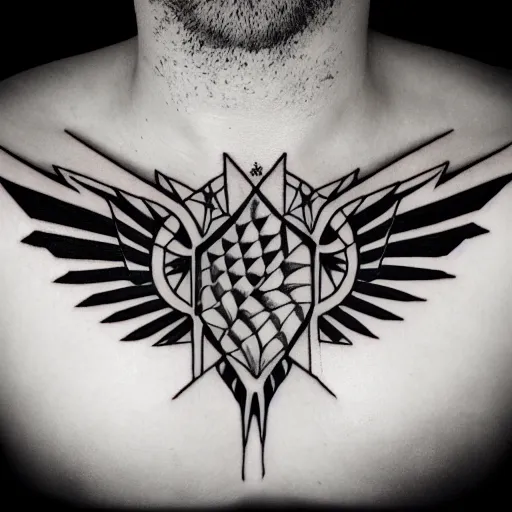 Prompt: geometrical tattoo, phoenix