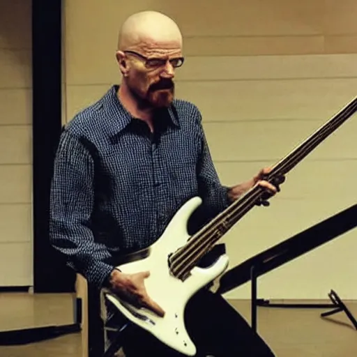 Prompt: walter white playing bass