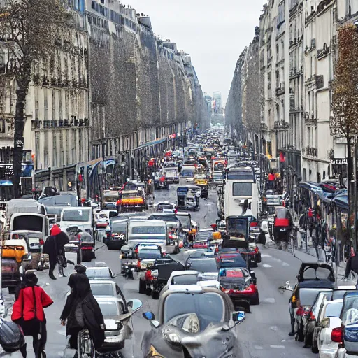 Image similar to a busy street on paris